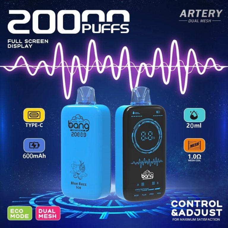 Disposable Rechargeable Vape Bang Artery Vape 20000 Puffs