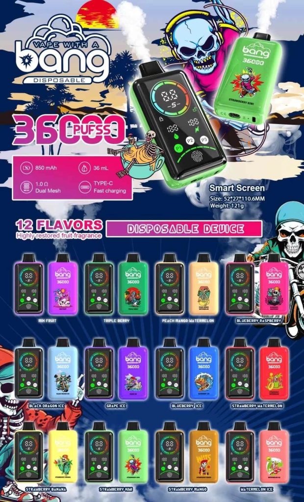 Puff 36k Bang Adjust Ice - 12 flavors
