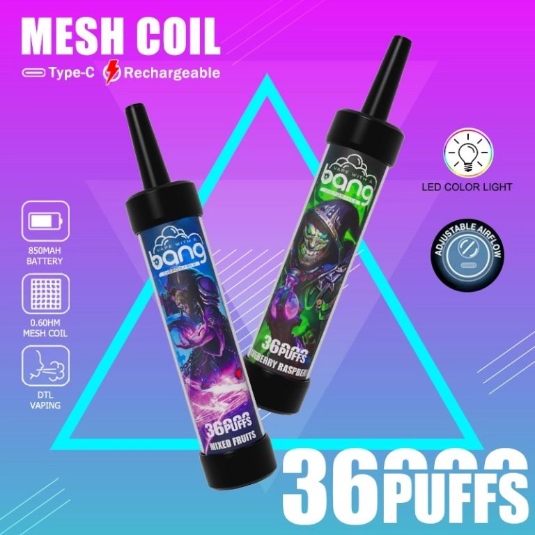 Bang 36K Puff Vapes 0 2% 3% 5% Best low nicotine disposable vape