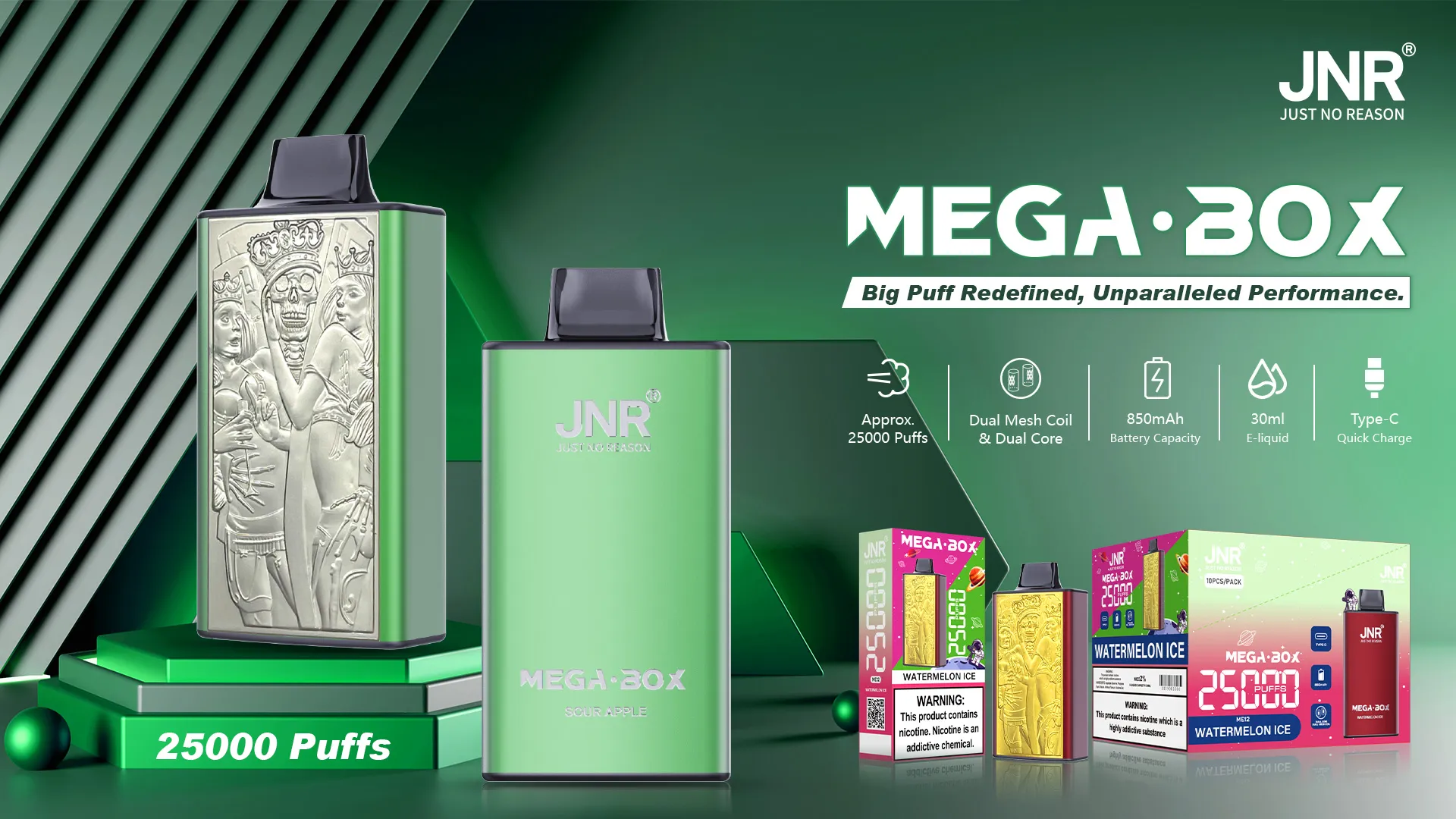 JNR Mega Box 25000 Rechargeable Disposable Vape