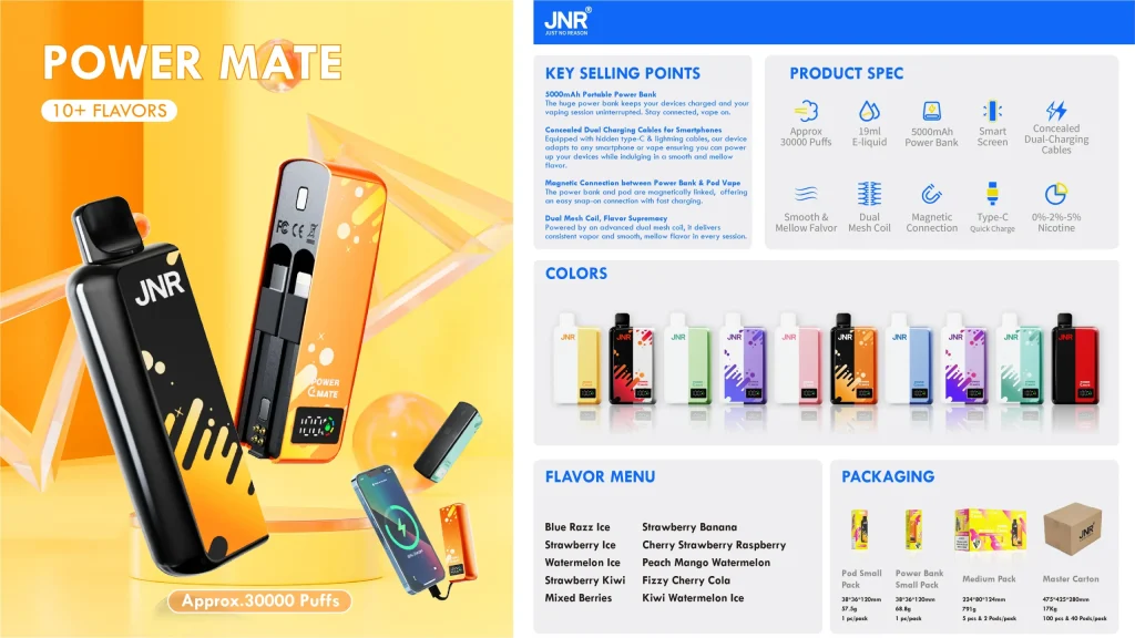JNR Power Mate 30000 Disposable Vape Product Details