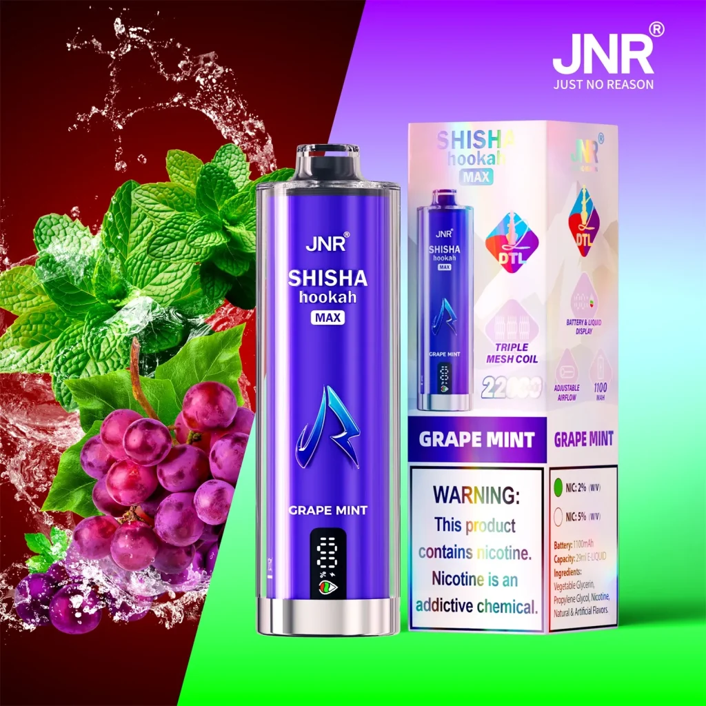 JNR Shisha Hookah Max 22K Disposable Vape 2 nicotine vape