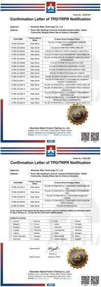 Confirmation Letter of TPD/TRPR Notification